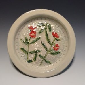 Globe Mallow, carved 9" plate