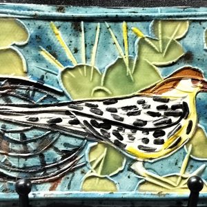 Cactus Wren, dark variation, 3" x 5", mounted on board, $50